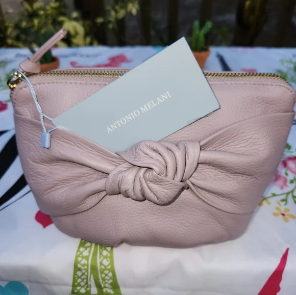 Antonio Melani Lavender Pebble Leather Clutch 8"W × 6"D NWT - Picture 2 of 12